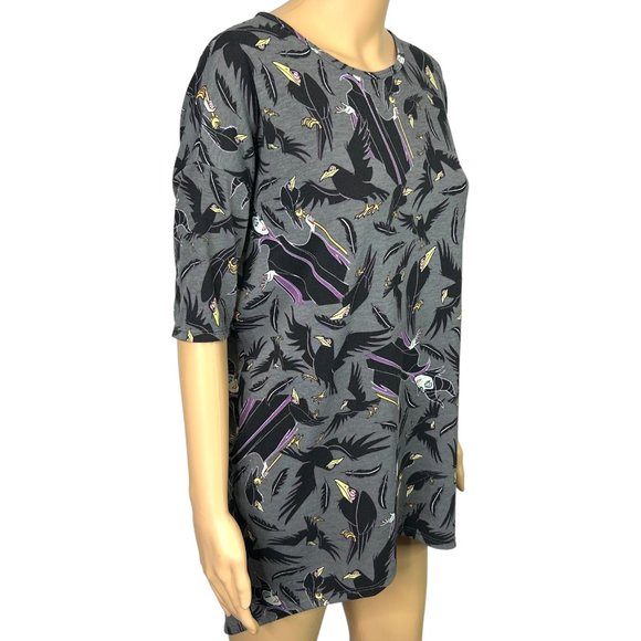 LuLaRoe Womens XS Disney Sleeping Beauty Maleficent Villain Tunic‎ Blouse Shirt - Picture 3 of 12